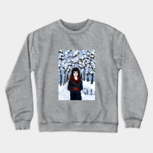 Snow girl Crewneck Sweatshirt by AmyKalish